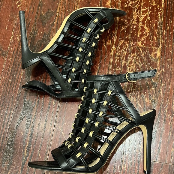 Vince black with gold beads caged heels - Picture 5 of 8
